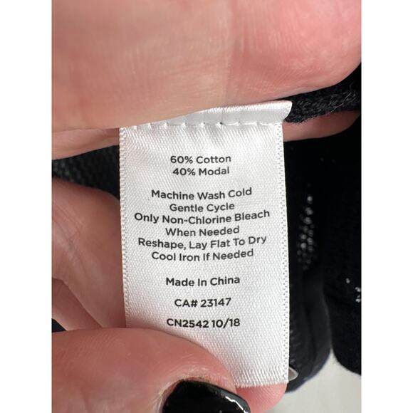 Talbots Cardigan Sweater Womens Large Black Lightweight Open Knit New - Picture 5 of 8